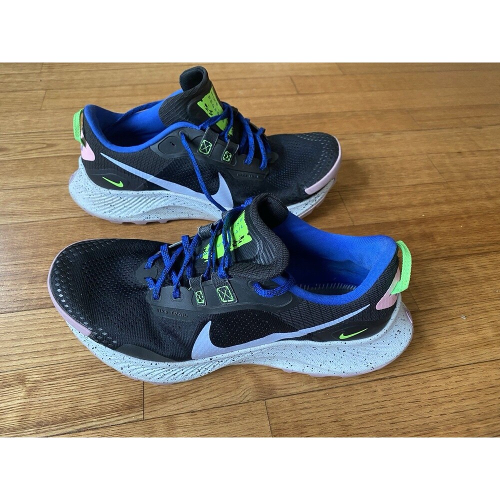 EUC Nike Pegasus Trail 3 Black Light Marine Running Sneakers Womens 11 NO insole